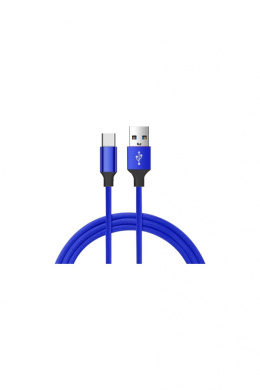 Kabel USB USB typ C niebieski 1,5m /3A/2A