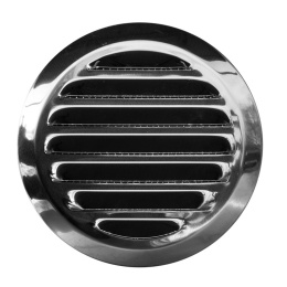 Kratka wentylacyjna okrągła z siatką listwa metalowa fi 150 nikiel