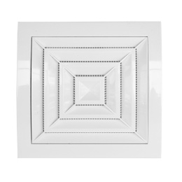 Kratka wentylacyjna 15x15 sufitowa z siatką fi 100 biały