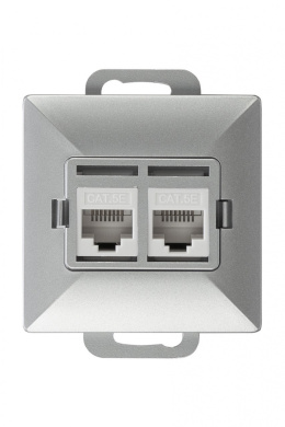Mechanizm gniazda komputerowego podwójnego proLEX srebrny 2xRJ45 2LEGK-2