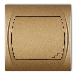 Wyłącznik schodowy podświetlany pojedynczy metalik złoty KARLIK LOGO