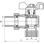 Zawór kulowy do wody kątowy 1/2" ze ŚRUBUNKIEM i dławicą HISZPAN