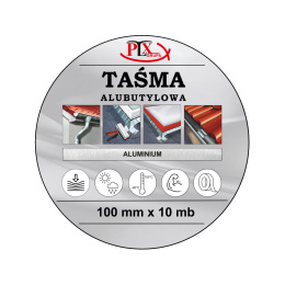 Taśma alubutyl 100x10m aluminium PLX