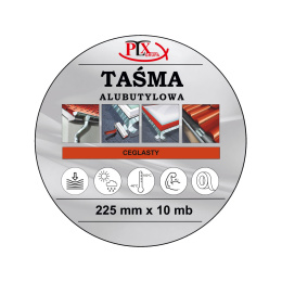 Taśma alubutyl 225x10m ceglasty PLX