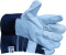 Rękawice ochronne wzmocnione skórą dwoinową bydlęcą z mankietem dżinsowym szaro-niebieskie (12par)