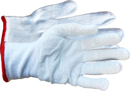 Rękawiczki bawełniane z z mikronakropieniem RMICORNYL W roz.8